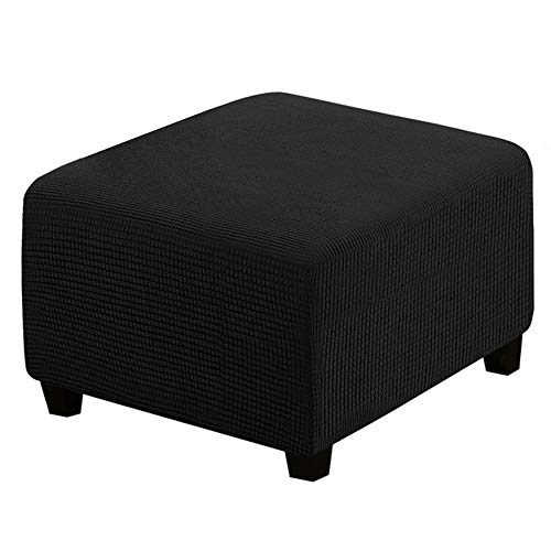 Meigeh Hocker Bezug Quadratisch Pouf copertura Hocker Abdeckung Rechteckige Pouf Abdeckung Hockerbezug Ottomane Schonbezug Schwarz von Meigeh