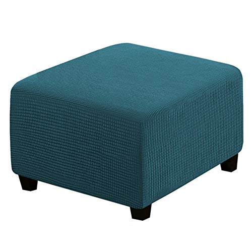 Meigeh Hocker Bezug Quadratisch Pouf copertura Hocker Abdeckung Rechteckige Pouf Abdeckung Hockerbezug Ottomane Schonbezug Tiefwasserblau von Meigeh