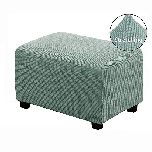 Meigeh Hocker bezug Rechteckige Pouf copertura Hocker Abdeckung Rechteckige Pouf Abdeckung Hockerbezug Ottomane Schonbezug Bohnengrün von Meigeh