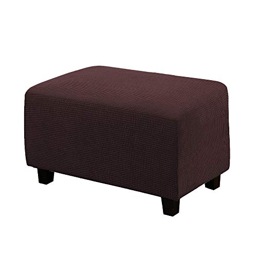 Meigeh Hocker bezug Rechteckige Pouf copertura Hocker Abdeckung Rechteckige Pouf Abdeckung Hockerbezug Ottomane Schonbezug Dunkelbraun von Meigeh