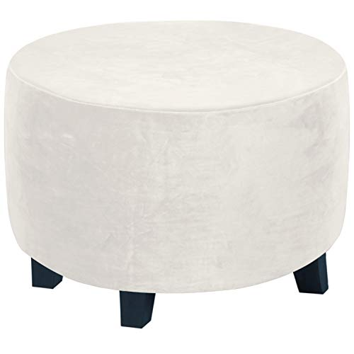 Meigeh Runde Hockerbezug Osmanische Bezüge Hockerbezug Rund Samt Pouffe Schonbezug Hocker Abdeckung Fußhocker Runde Hocker Ottomane Bezug von Meigeh