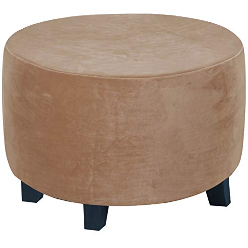 Meigeh Runde Hockerbezug Osmanische Bezüge Hockerbezug Rund Samt Pouffe Schonbezug Hocker Abdeckung Fußhocker Runde Hocker Ottomane Bezug von Meigeh