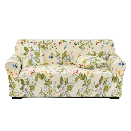 Meigeh Sofabezug Stretch Sesselbezüge Sofaüberwurf Couch Uberwurf Abwaschbare rutschfeste Sofahusse Frühling 3-Sitzer 190—230 cm von Meigeh