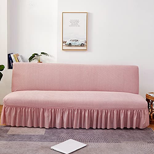Meigeh Sofabezug ohne armlehnen Stretch sofahusse sofauberwurf ohne armlehnen Schlafsofa-Bettdecke Rosa von Meigeh