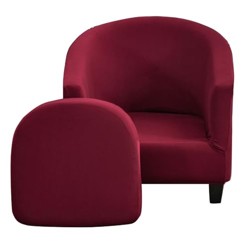 Sesselbezug Schonbezug für Clubsessel Tullsta Sesselschoner Sesselhusse Sesselüberwurf Cocktailsessel Schonbezüge Stretch Weinrot von Meigeh