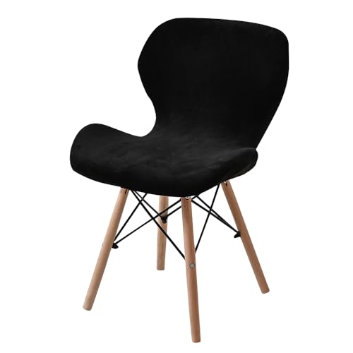Stuhlbezug Barhocker Bezüge Stuhlabdeckung Stuhlbezüge Barhocker Schonbezüge für Esszimmer Drehbarer Schwarz 2er Set von Meigeh