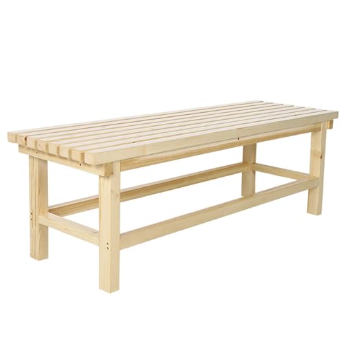 Meihkkud Gartenbank aus Holz, 2-Sitzer Parkbank, Park Sitzbank, für 3 Personen, für den Außenbereich(120 * 40 * 40cm/47.2 * 15.7 * 15.7in,A) von Meihkkud
