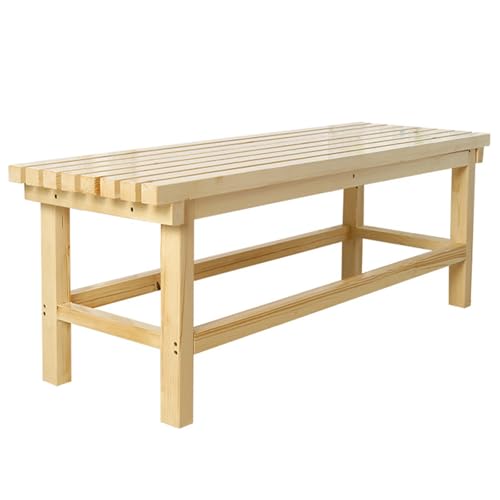 Meihkkud Gartenbank aus Holz, 2-Sitzer Parkbank, Park Sitzbank, für 3 Personen, für den Außenbereich(80 * 40 * 40cm/31.4 * 15.7 * 15.7in,B) von Meihkkud