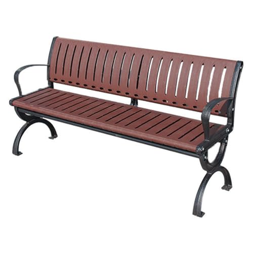 Meihkkud Metall Gartenbank, Wetterfest Parkbank, mit Rückenlehne Armlehne, für 2-3 Sitzer, für Balkon und Terrasse(Size:120cm/47.2in) von Meihkkud