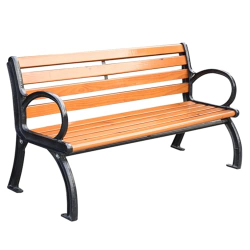 Meihkkud Parkbank Holz, Gartenbank für den Außenbereich, Sitzbank für 2-3 Sitzer, Gartenmöbel, 880lbs Tragfähigkeit,Balkon, Rasen(Size:120cm/47.2in) von Meihkkud