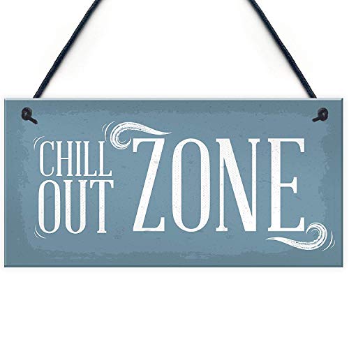 Meijiafei Chill Out Zone Man Cave Shed Summerhouse Schild Whirlpool Home Wandschild Türschild Geschenk 25,4 x 12,7 cm von Meijiafei