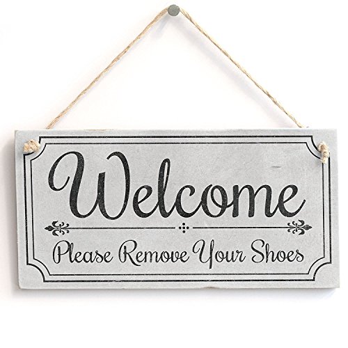 Meijiafei "Welcome Please Remove Your Shoes" – niedliches Willkommensschild – Vintage-PVC-Türschild, 25,4 x 12,7 cm Meijiafei "Welcome Please Remove Your Shoes" – niedliches Willkommensschild – Vintage-PVC-Türschild, 25,4 x 12,7 cm von Meijiafei