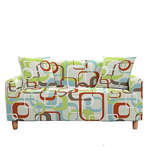 Mateju Bedruckte Sofabezug Sofa Überwürfe 1/2/3/4-Sitzer- Elastische Stretch Sofa Abdeckung - Antirutsch Universal Sofa Möbelschutz Abdeckungen Schonbezug Couchbezug (Hellgrün,1-Sitzer 90-140cm) von Meiju-shop