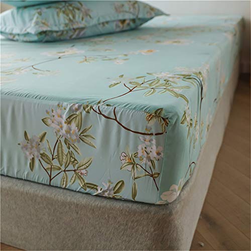 Mateju Spannbettlaken Moderne Nordische Drucken Weiche Atmungsaktivem Matratzenschoner Mikrofaser Spannbetttuch,Tiefe Tasche,Verfügbar in verschiedenen Größen (Grüner Frühling,120x200x30cm) von Meiju-shop