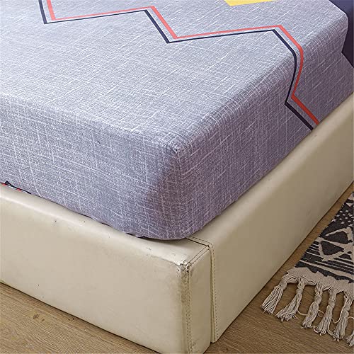 Mateju Spannbetttuch Mikrofaser für Boxspringbett, Weiche Atmungsaktivem Moderne Druck Spannbettlaken für Einzelbett und Doppelbett, Verfügbar in verschiedenen Größen (Helles Lila,200x220+20cm) von Meiju-shop