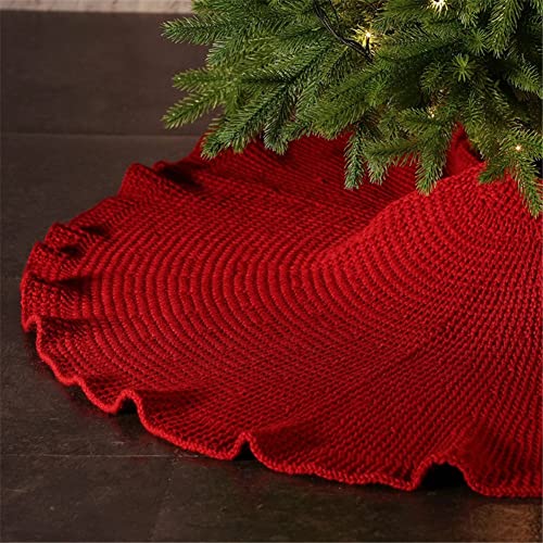 Mateju Weihnachtsbaum Rock Weihnachtsbaumdecke Rund Decke Groß Christbaumdecke Christbaumständer Teppich Baumdecke Weihnachtsbaum Deko für Weihnachten Neujahr Party Dekoration (Fuchsie,48 Zoll/122CM) von Meiju-shop