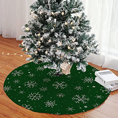 Mateju Weihnachtsbaum Rock Weihnachtsbaumdecke Rund Decke Groß Christbaumdecke Christbaumständer Teppich Baumdecke Weihnachtsbaum Deko für Weihnachten Neujahr Party Dekoration (dunkelgrün,48inch) von Meiju-shop