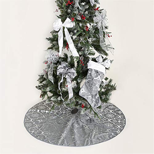 Mateju Weihnachtsbaum Rock Dekoration, Decke Weinachtsdeko Weihnachtsbaumdecke Röcke Ornaments für Weihnachten Baum Rock Deko Schutz (120cm,Grau) von Meiju