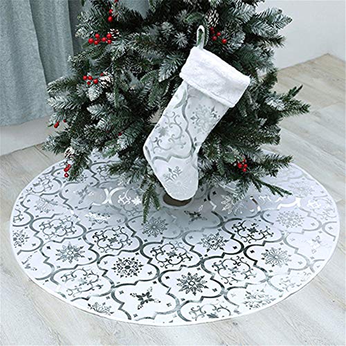 Mateju Weihnachtsbaum Rock Dekoration, Decke Weinachtsdeko Weihnachtsbaumdecke Röcke Ornaments für Weihnachten Baum Rock Deko Schutz (120cm,Weiß) von Meiju