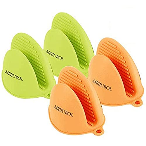 MEIJUBOL Ofenhandschuhe Topflappen Silikon 2er-Set Verdicken Ofen Mitts Hitzebeständig Bis zu 428°F Backhandschuhe Oven Gloves Topfhandschuhe zum Kochen Backen Schützen Finger Grün und Orange MEIJUBOL Ofenhandschuhe Topflappen Silikon 2er-Set Verdicken Ofen Mitts Hitzebeständig Bis zu 428°F Backhandschuhe Oven Gloves Topfhandschuhe zum Kochen Backen Schützen Finger Grün und Orange von Meijubol