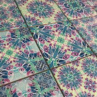 Sherbet Schmetterlinge Mixeset Von 20 Handgedruckten Fliesen - Kaleidoskop Wiederholt Muster in Pink Grün Aqua Mint Badezimmer Oder Küche Wandfliese von MeikieDesigns