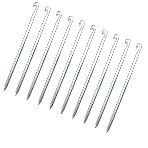 10 x rostbeständige Zeltheringe aus Aluminiumlegierung, quadratischer Kopf, verbesserte Griffigkeit, geeignet für Markisen, Vordächer, Camping, Nägel aus Aluminiumlegierung von Meiliyizu