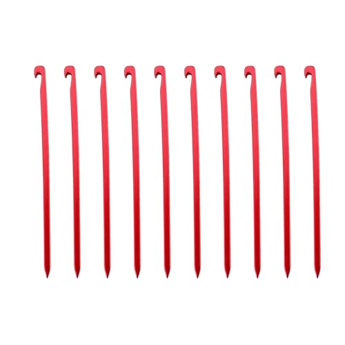 10 x rostbeständige Zeltheringe aus Aluminiumlegierung, quadratischer Kopf, verbesserte Griffigkeit, geeignet für Markisen, Vordächer, Camping, Nägel aus Aluminiumlegierung von Meiliyizu