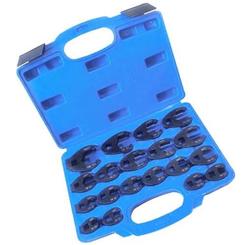 19/15-teiliges Maulschlüssel-Set, metrischer Hahnenfuß für Autoreparatur, mechanische Wartung, mit Aufbewahrungskoffer, Stahl-Set von Meiliyizu