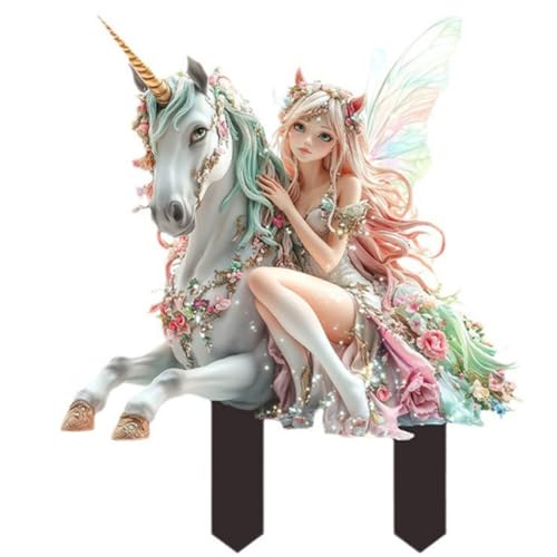 Acryl-Pfahl Feenstatue, schöne weiße Pferde-Figuren, Pflanze für Innen- und Außenbereich, Skulptur, Dekoration, Gartenstecker Acryl-Pfahl Feenstatue, schöne weiße Pferde-Figuren, Pflanze für Innen- und Außenbereich, Skulptur, Dekoration, Gartenstecker von Meiliyizu