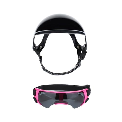 Stoßfestes Haustierhelm und Sonnenbrille, Set für Radfahren, Wandern, mit weicher, atmungsaktiver Polsterung, für Outdoor-Aktivitäten, Outdoor-Sportausrüstung, Haustier Stoßfestes Haustierhelm und Sonnenbrille, Set für Radfahren, Wandern, mit weicher, atmungsaktiver Polsterung, für Outdoor-Aktivitäten, Outdoor-Sportausrüstung, Haustier von Meiliyizu