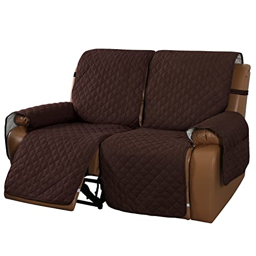 MeilleMaison MMCLKR02C3 Sofa-Schonbezug für 2-Sitzer, rutschfest, waschbar, Möbelschutz für Kinder/Hunde/Haustiere (2-Sitzer, Schokolade/Beige) von MeilleMaison