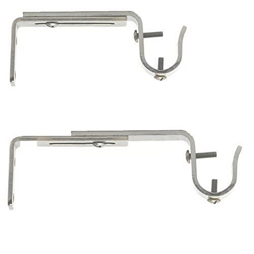 Die besten Verkäufe - ausfahrbaren und einstellbaren Wandhalter für Vorhänge bar, 19o mm, Länge 125-170 mm, mattvernickelt Farben (EIN Satz von 2 Stangen Media) von EVIDECO
