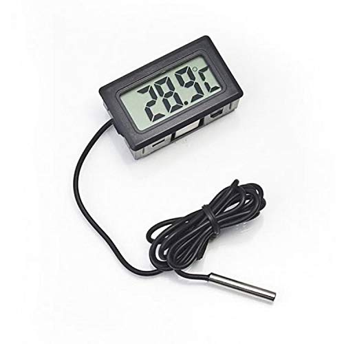 LCD Temperatursensor Kühlschrank-Thermometer Aquarium-Thermometer Digitalanzeige Thermometer Starkes Entstören Temperaturbereich -50 bis 110°C(Schwarz) von Mein HERZ