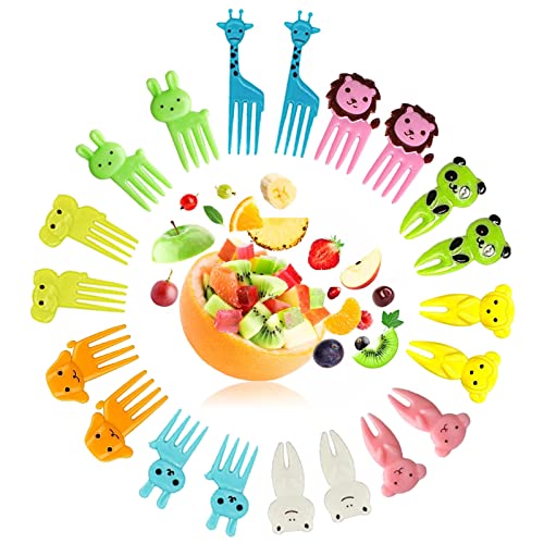 60 Stück Niedlichen Cartoon Kinder Obst Gabel, Bento Zahnstocher, Niedlichen Cartoon Giraffe und Elefant, Verwendet um Obst Oder Mittagessen zu Dekorieren Inspirieren Kinder Interesse(Zufällige Farbe) von Mein HERZ