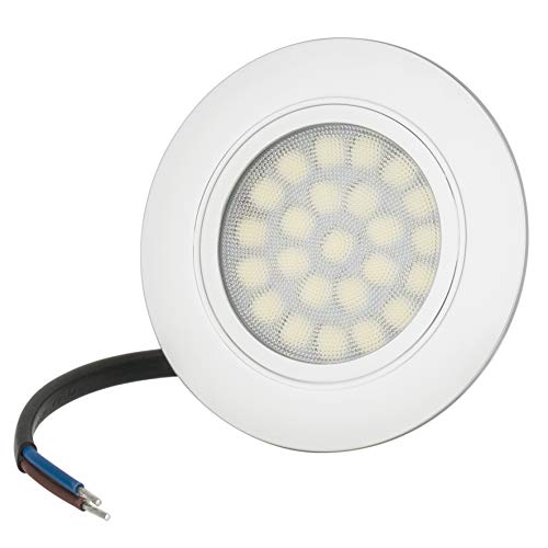 Flache LED Möbeleinbauleuchte 4W 230V IP44 Lichtfarbe Warmweiß Vitrinenbeleuchtung, Schrankbeleuchtung,Einbaustrahler, Unterbauleuchten, Spot, Lampe von JungesLicht