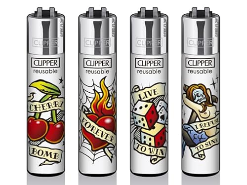 Clipper Feuerzeug Varianten 4er set's Lighter mit Kugelschreiber (Ink Life) von Mein Landhaus