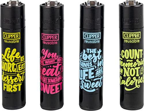 Clipper Feuerzeug Varianten 4er set's Lighter mit Kugelschreiber (Sweet Tips) von Mein Landhaus