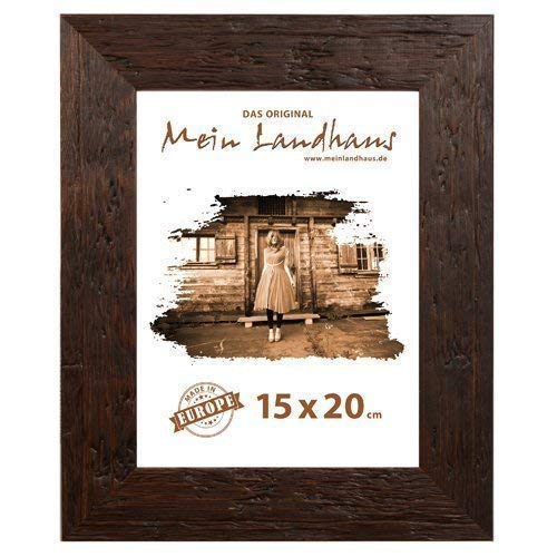 Mein Landhaus Echtholz Bilderrahmen in braun | Rahmen im Afrika-Design | Fotorahmen mit Glasscheibe geeignet für Fotos und Bilder | Holzrahmen Format (40x50cm) von Mein Landhaus