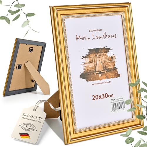 Mein Landhaus Bilderrahmen Wien – Barock Fotorahmen in Silber & Gold – Echtglas oder Acrylglas – Vintage Stil in vielen Größen (Gold, 15x20 cm) von Mein Landhaus
