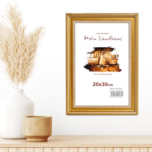 Mein Landhaus Bilderrahmen Wien – Barock Fotorahmen in Silber & Gold – Echtglas oder Acrylglas – Vintage Stil in vielen Größen (Gold, 30x40 cm) von Mein Landhaus