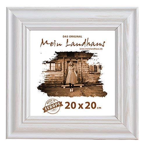 Mein Landhaus Vintage Bilder-Rahmen Stockholm im Shabby Chic Design | Holz-Rahmen in Weiß mit Glas (30x30 cm) von Mein Landhaus