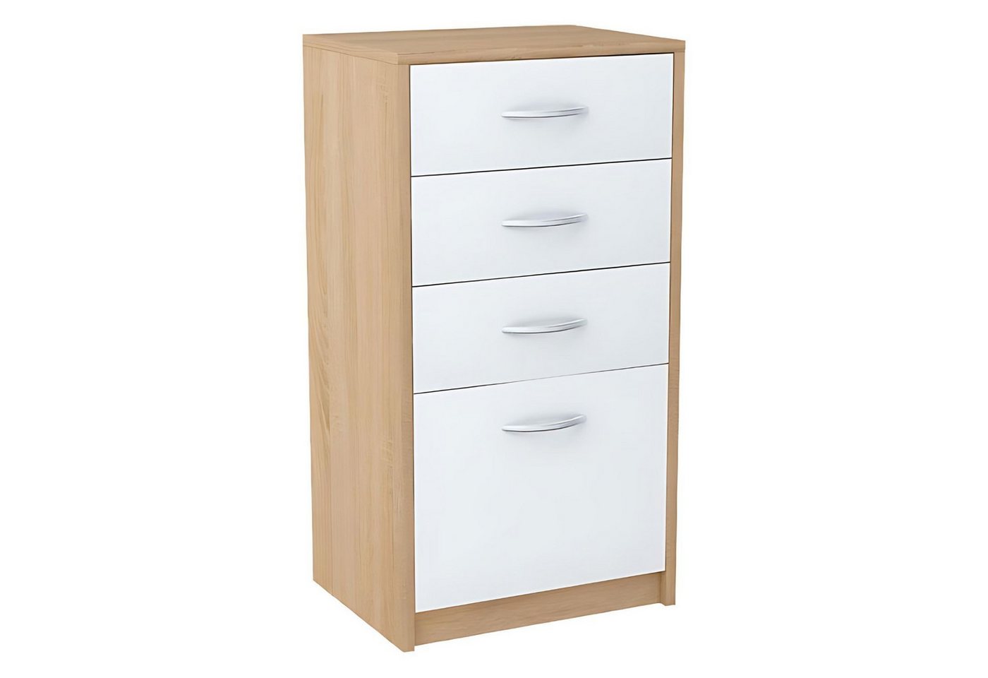 Mein-Regal Highboard, Kommode JOSH Natur/Weiß Schrank mit 4 Schubladen B: 45 cm H: 85 von Mein-Regal