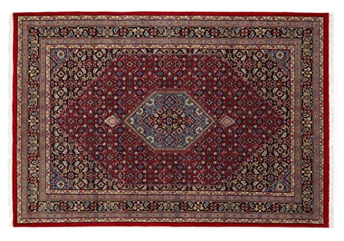 BADOHI BIDJAR echter klassischer Orientteppich handgeknüpft in rot-blau, Größe: 140x200 cm von Mein Teppichmarkt Teppichträume werden wahr!