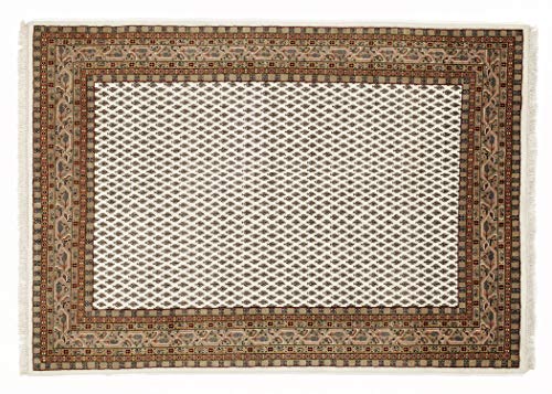 BADOHI MIR echter klassischer Orientteppich handgeknüpft in creme-braun, Größe: 70x140 cm von Mein Teppichmarkt Teppichträume werden wahr!