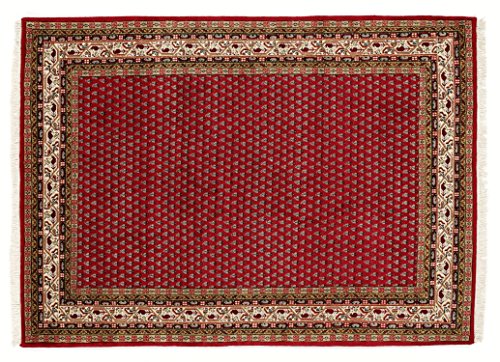 BADOHI MIR echter klassischer Orientteppich handgeknüpft in rot-creme, Größe: 60x90 cm von Mein Teppichmarkt Teppichträume werden wahr!