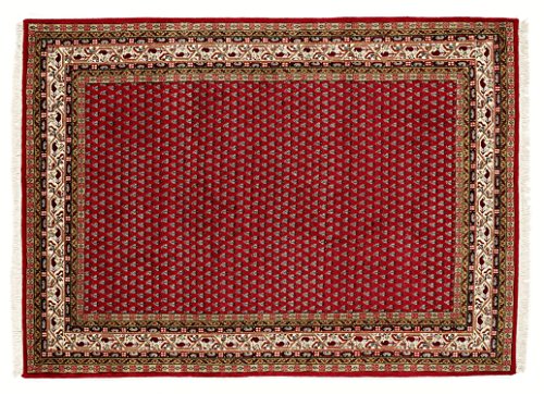 BADOHI MIR echter klassischer Orientteppich handgeknüpft in rot-creme, Größe: 70x140 cm von Mein Teppichmarkt Teppichträume werden wahr!
