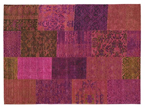 DALLIANCE ALLOVER Vintage Patchwork Velour Teppich in lila, Größe: 90x160 cm von Mein Teppichmarkt Teppichträume werden wahr!