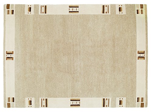 GIZMODO BORDER echter original handgeknüpfter Nepal Teppich in cappu-mix, Größe: 90x160 cm von Mein Teppichmarkt Teppichträume werden wahr!