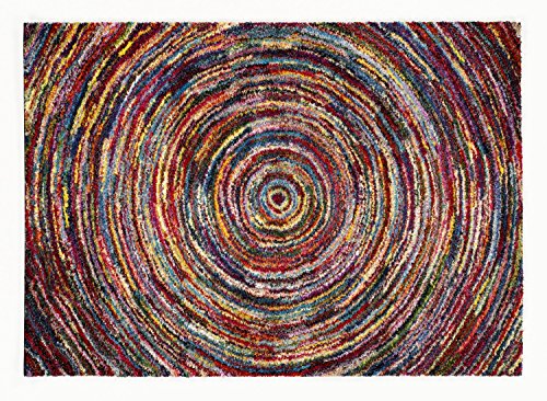 INTERSTELLAR TORNADO Designer Hochflor-Langflor-Teppich in multicolor, Größe: 120 cm rund von Mein Teppichmarkt Teppichträume werden wahr!