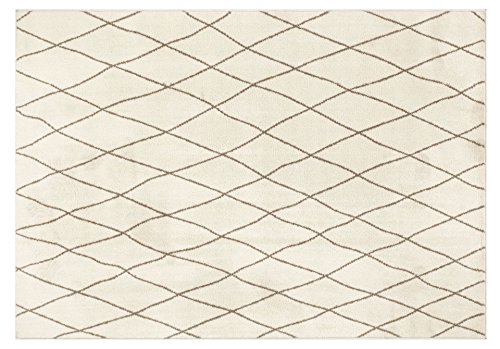 JUGAR BAMI moderner Designer Teppich mit Öko-Tex in weiss-braun, Größe: 140x200 cm von Mein Teppichmarkt Teppichträume werden wahr!